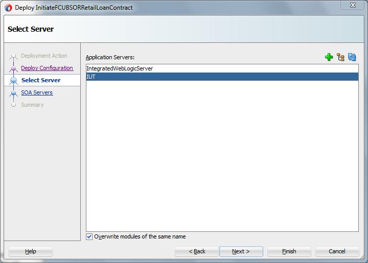 Select the Application server to which the deployment needs to be done.