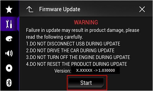 X.XXXXX Progress status is shown. 11. Wait until the update process is complete.