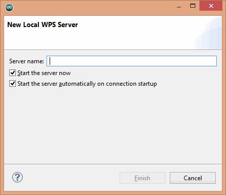 1. Open the New Local WPS Server Wizard by doing one of the following: Ensure that the Link Explorer View is visible, and right-click on the Local Host Connection, and click on the New WPS Server