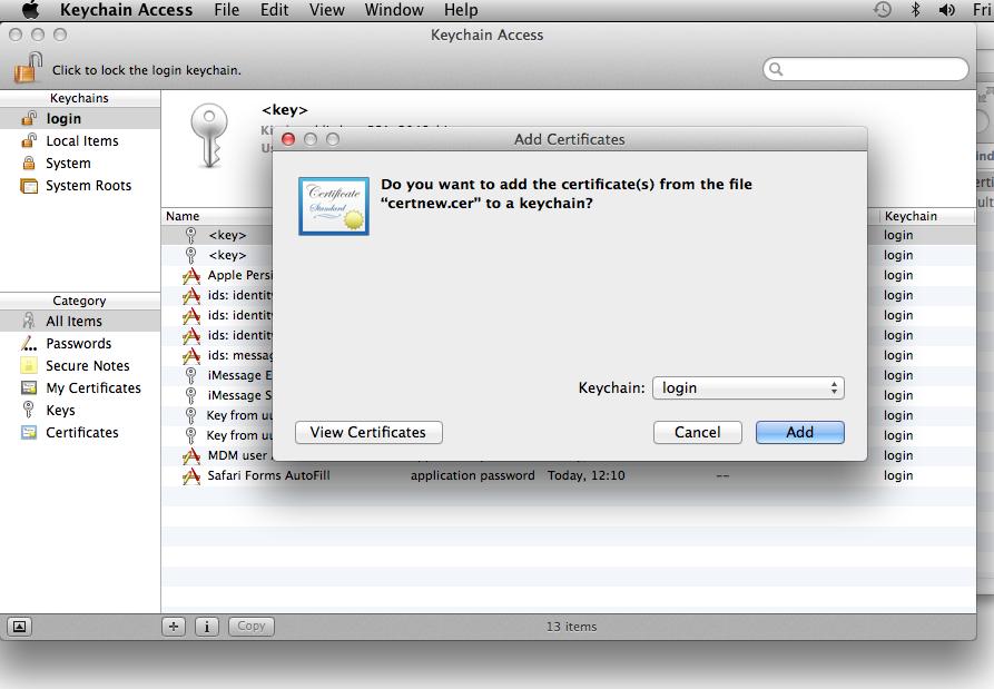 Installing the certificate into your Mac Once you click on Install this certificate the certificate will be downloaded to your downloads folder and can be installed by double clicking on the file in