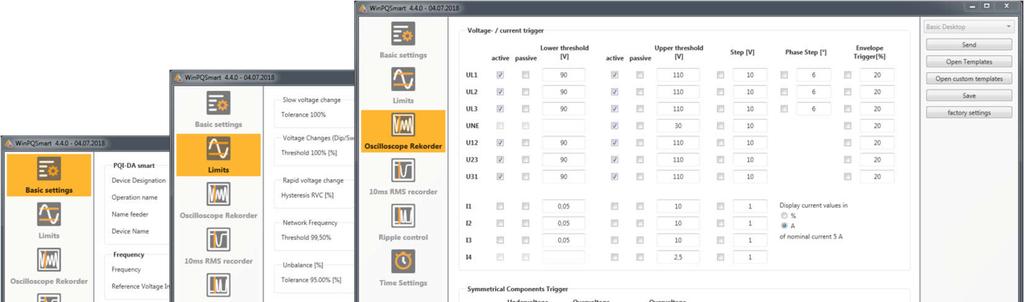 New parameter setup interfaces WinPQ Smart Version 4.4.0 v4.