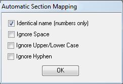 4. Section DB File Section mapping is provided based on [Auto-Search] and [User-defined] mapping rule.