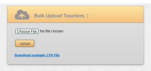 7.2.2 Creating Multiple Teachers Using Bulk Upload Facility The Bulk Upload Teachers facility on the Create User page allows you to create multiple teachers in one operation using data formatted