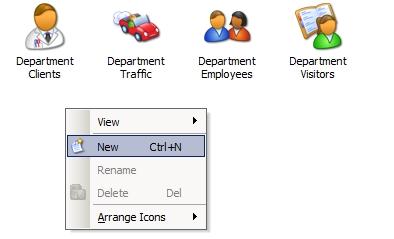 b. Bring up the context menu by right-clicking on any point on the information pane. c. Select the New menu item. Attention!