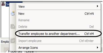 the user in the information pane: a. From the Department dropdown list, select the department to which the user is to be transferred ( 1). b. Click the Save button ( 2).
