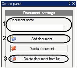 To delete a document type, do the following: Select the document type to be deleted from the list ( 1). Only types that were previously manually created can be deleted. 5.