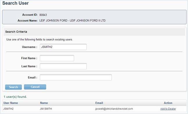 In order to add the administrator for a dealer, the dealer administrator must have access to etags. The username and password in etags will be the same for webdealer. 1.