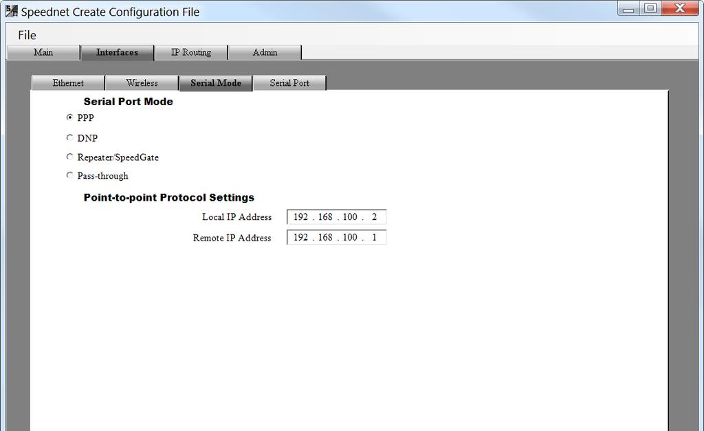 Network Configuration Figure 41. Network Configuration of Serial Port s PPP Mode Settings.