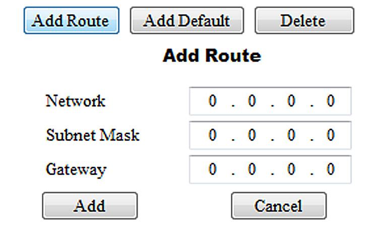 SpeedNet Client Tool IP Routing Window, Routes Tab Figure 58. Routes IP routing configuration window.