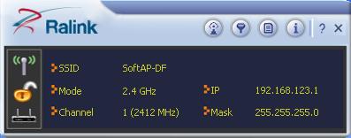 3-1-1 Configure SSID and Channel It will display the following screen: Click on AP Setup icon to configure Soft AP Mode.