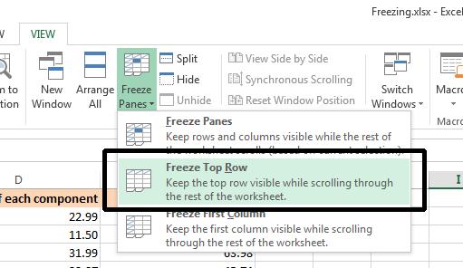 Excel 2013 Foundation Page 101 Scroll down through the data.