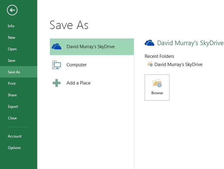 Excel 2013 Foundation Page 18 In this case we want to save the file to our local