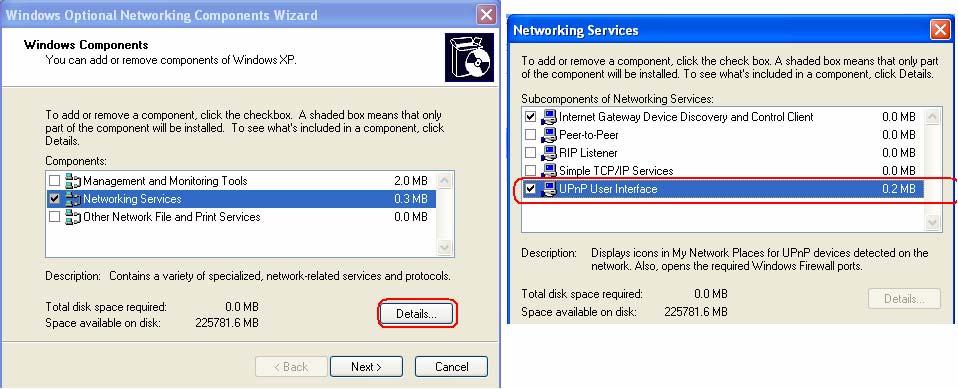 Camera : Set UPnP to ON PC : Open Control Panel > Network Connection Select