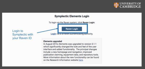 Accessing Symplectic Login to Symplectic