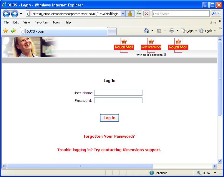 Logging into the system Open up the web browser installed on your computer and browse to the website address you have been provided with, you should see a screen similar to the one below: Figure 1: