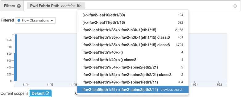 Search for flows based on fabric details Fwd/Rev path