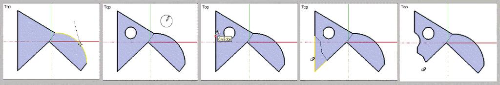 A Putting It All Together Exercise Rectangle Line (from midpoint to midpoint) Move vertex Arc fillet on corner Move arc Circle, then