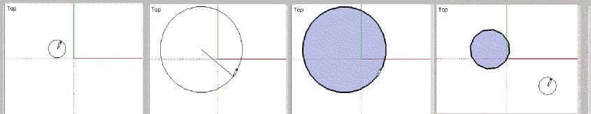 Creating Surfaces From Circles Let s look at drawing other shapes. You can draw a circle using the Circle Tool. Click once somewhere on the screen to place the centerpoint of the circle.