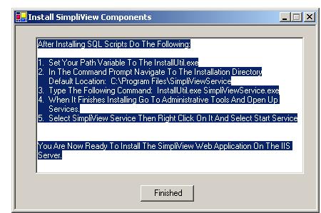 SimpliView Components screen is displayed.