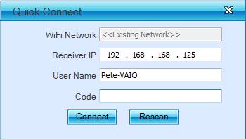 2. Open your browser and enter the IP address or enter the Device Name (SSID) shown on the left corner of projector screen to access the wepresent VW-4PHS web home page.(default IP: 192.168.100.