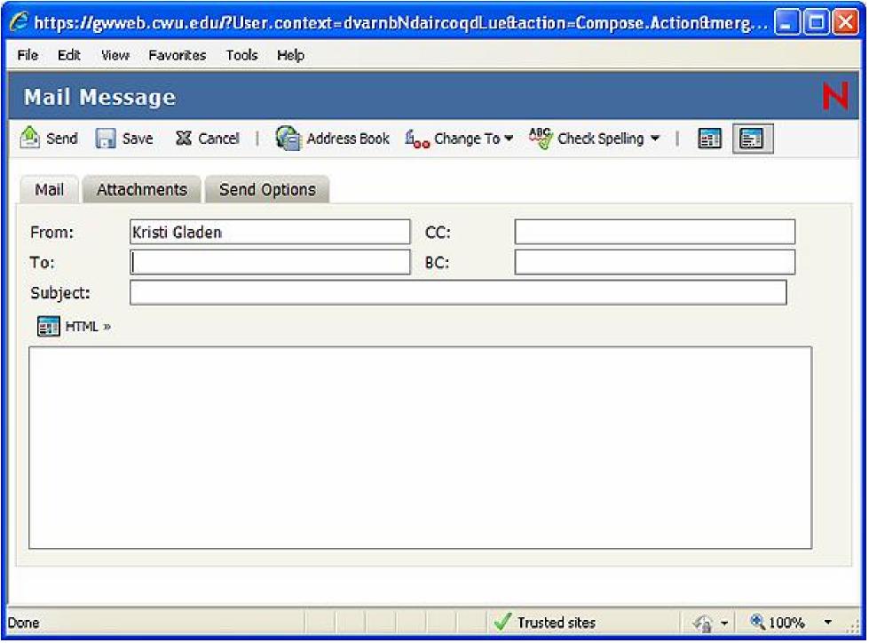 Web Mail Create mail Click on the drop-down arrow next to the New button and select Maii.