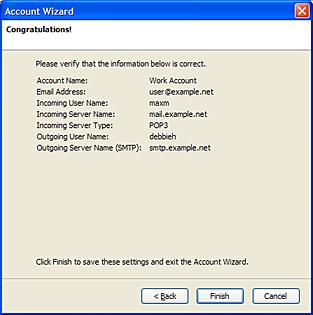 Figure 2-19: Account Wizard Complete You can now use