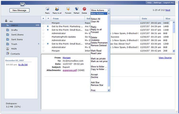 Figure 3-3: Message Actions In To perform an action on a message: 1 In the Item List, click the message to preview the message in the Message Preview window.