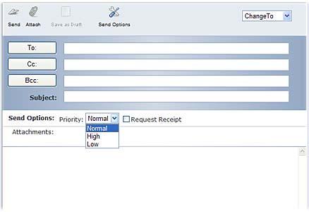 Figure 3-15: Setting Item Priority 3 Under Priority, select High, Normal, or Low. Normal priority is the default selection.