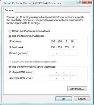5. Open a web browser and enter the OAP1750 s IP address in the address field. The default IP address is 192.168.2.2 Your computer s IP address must be in the same subnet as the OAP1750.