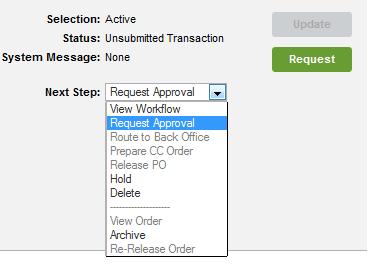 Figure 11 Once you feel comfortable that your order is complete and ready to move to the next step, you can hit the Update button to save any changes you have made.