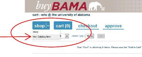 Non-Catalog Order Shop 1. Click Shop, then Click the non-catalog items link Not everything is available through the punch-out catalogs.