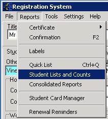 iv) Reports from the Registration Module