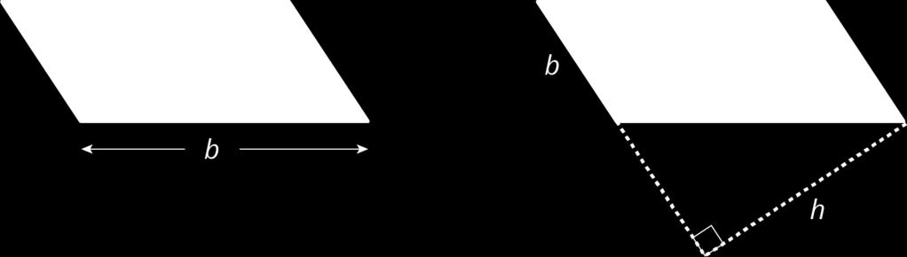 The base of the parallelogram on the left is 2.4 centimeters; its corresponding height is 1 centimeter. Find its area in square centimeters.