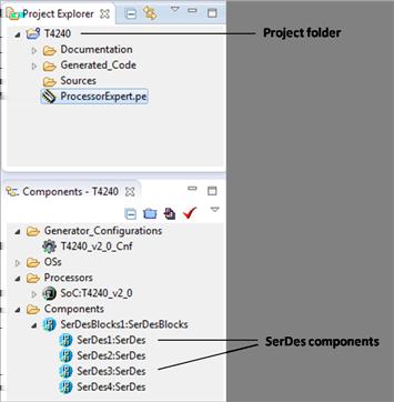 SerDes configuration Figure 2. Components view The configuration and validation of SerDes is done using the Component Inspector view.