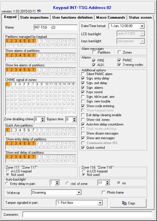 SATEL INT-TSG 9 Show code entering [Show code ent.] with this option enabled, entering the code is presented on the keypad display by asterisks. Fig. 4.