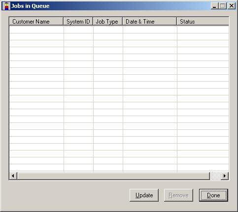 Using Norstar ICSRT Tools version 10 29 Understanding Jobs in Queue The Jobs in Queue screen lists all Norstar systems scheduled for a backup or restore.