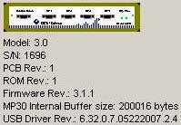 Help menu > About dialogs display version info Windows OS MP3X Model XP or Vista 32-bit Vista 64-bit MP36 Driver: 6.32.0.1.06072007 6.64.0.1.06072007 Firmware: 2.13.016.006 2.13.016.006 MP35A Driver: 6.