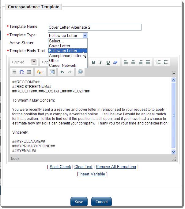 From this screen, you can access the following services: Create a New Template Click the Create New Template button to begin the process of creating a new form letter.