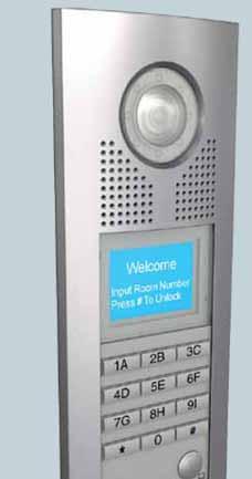 - Volume adjustment - Blue LCD backlight and LCD display to guide user operation - Downloadable address book - Visitors can call the indoor unit and the porter