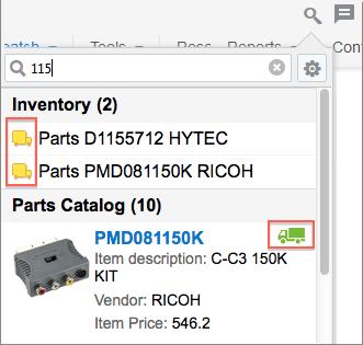 Chapter 1 About searching the parts catalog The search function in Mobility allows you to search inventory in the Parts Catalog, as well as in all other inventory pools.