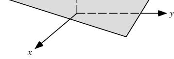 two-dimensional doubly ruled surface spanned by two