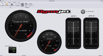 WinPeP 8 Dyno ConTroL Connects PowerCore to DynoWare RT; shows data live on gauges, starts/stops sampling, and sets up other functions such as