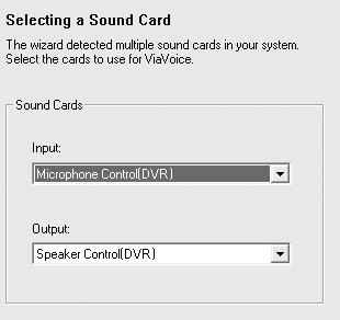 Using Voice Recognition Software (Optional) 7 Select 8 Proceed a sound card.