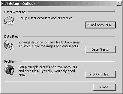 5 A dialog box for setting up Microsoft Outlook appears. This is the wizard for creating a profile.