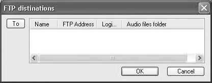 to the Address Book. 8 Setting the FTP destination Click the [FTP] button. The [FTP destination] dialog box appears.