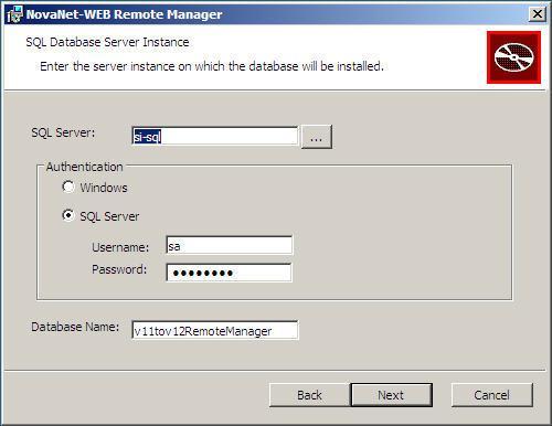 On the next screen you will be defining the SQL Database Server Instance. Enter the SQL Server instance name you are using for your current installation.
