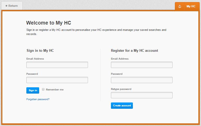 22 This will direct you to the sign-in page as shown below. The right hand side of the page allows new users to register an account.