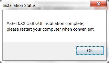 Figure 5.1-4 - USB GUI Installation Complete Window 5.