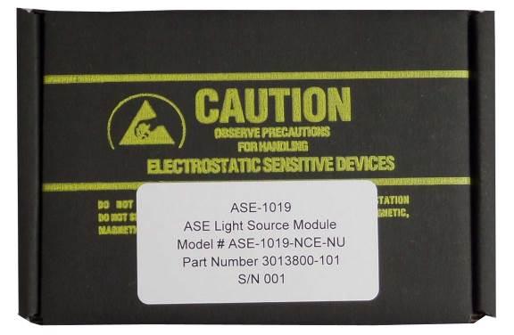 Figure 3.0-2 - ESD Container with ASE-1019 Inside Figure 3.0-3 - AC/DC Plug Adapter, Ethernet Cable, USB Cable, and CD-ROM with USB GUI and User s Manual 4.0 Optical Safety 4.