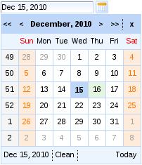 <rich:calendar> 9.2. <rich:calendar> The <rich:calendar> component allows the user to enter a date and time through an in-line or pop-up calendar.